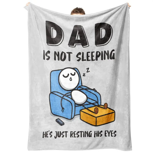 🔥Father’s Day 60% Off🔥Dad Is Not Sleeping Funny Flannel Blanket