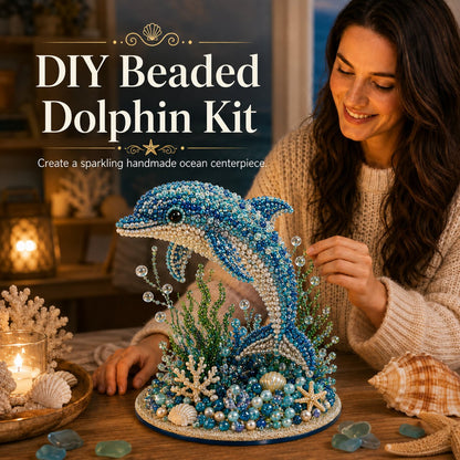 🔥LAST DAY 50% OFF -  🌊 Ocean Sparkle Animal Craft Kit | Create a Dimensional Underwater Centerpiece with Colorful Beads, Pearls & Coastal Details 🐚✨