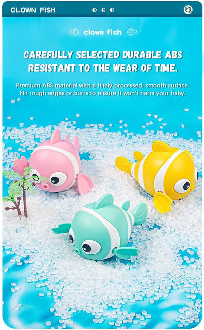 🐟🪸Baby bath clownfish wind-up toy for bathing, children's chain toy for water play