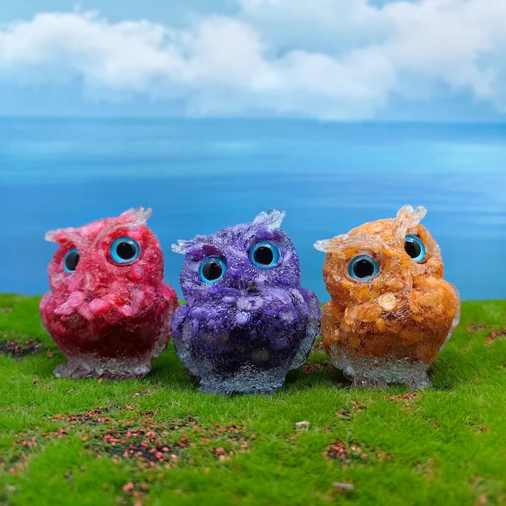🔥Handmade Natural Crystal Gemstone Owl