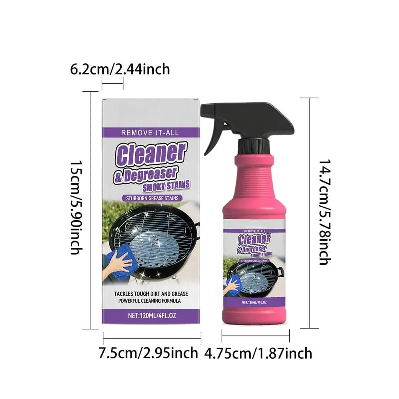 🔥Mother's Day Sale!🔥120ML BBQ Non-toxic, Heavy Duty, No Residue Grill Cleaner Degreaser Spray