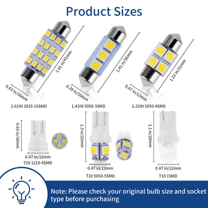 🛠️42PCS Universal LED Car Interior Light Bulb Kit