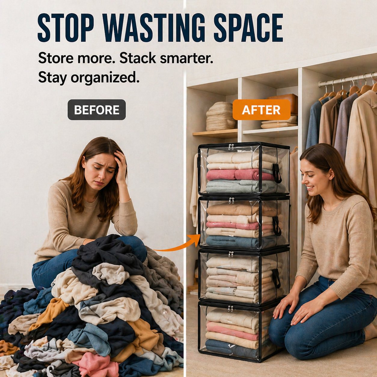 ✨ Mother's Day Sale 49% OFF📦Large Heavy-Duty Thick Plastic Clear Storage