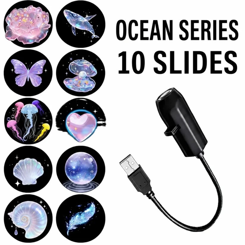 Plug-&-Play HD Christmas Projector – 6 or 10 Festive Scenes