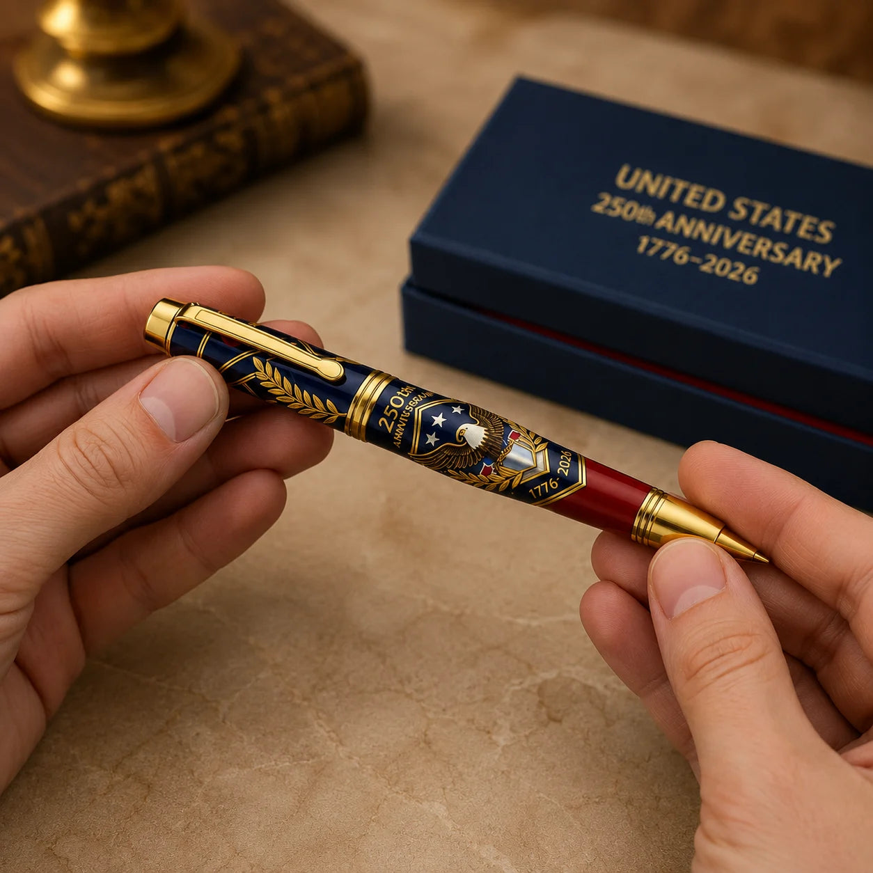 Handcrafted Bolt Action Bullet Pen with Solid Wood & Authentic Shell Casing