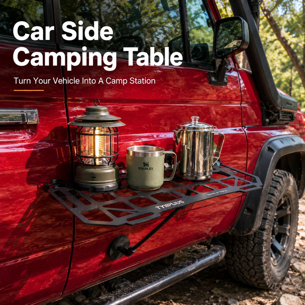 Heavy-Duty Magnetic Vehicle Side Table | Portable Grid Camp Desk