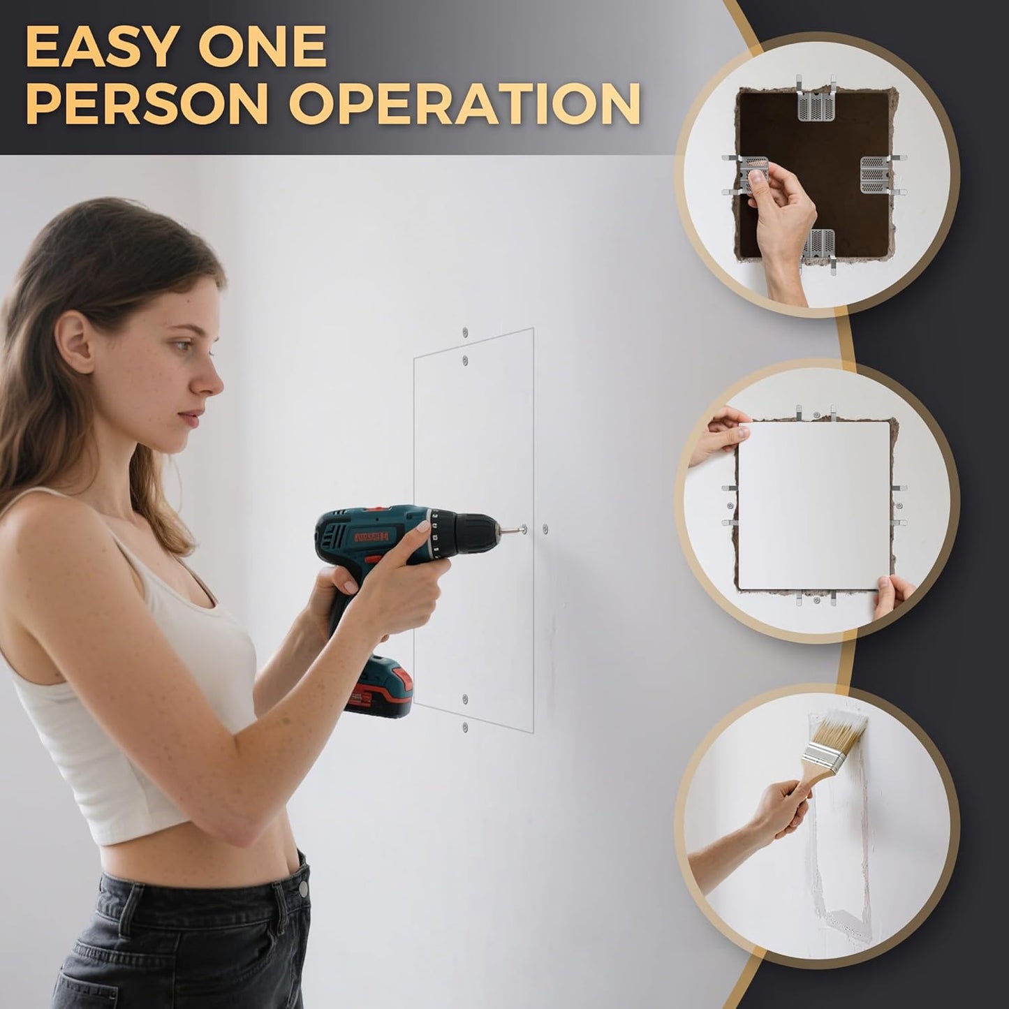 🛠️🔩No-Stud Drywall Repair Clips | Professional Wall Hole Repair Kit