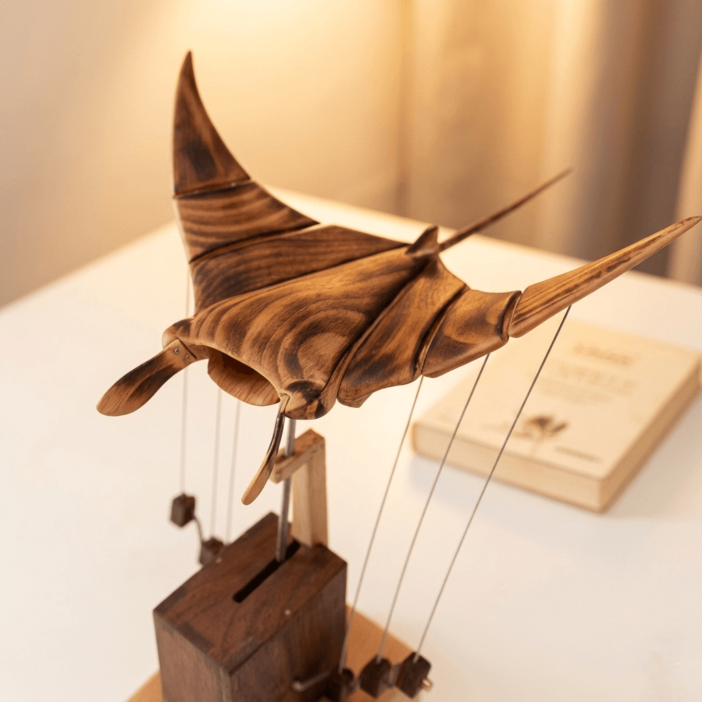 Inexcepted  Wooden Manta Ray — The Gift Dad Won’t Forget 🐦‍⬛