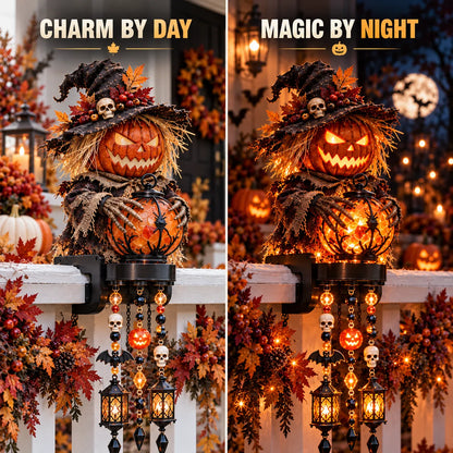 🎃 Halloween Character Glow Cascade Railing Lights – Pumpkin, Witch, Ghost & Black Cat