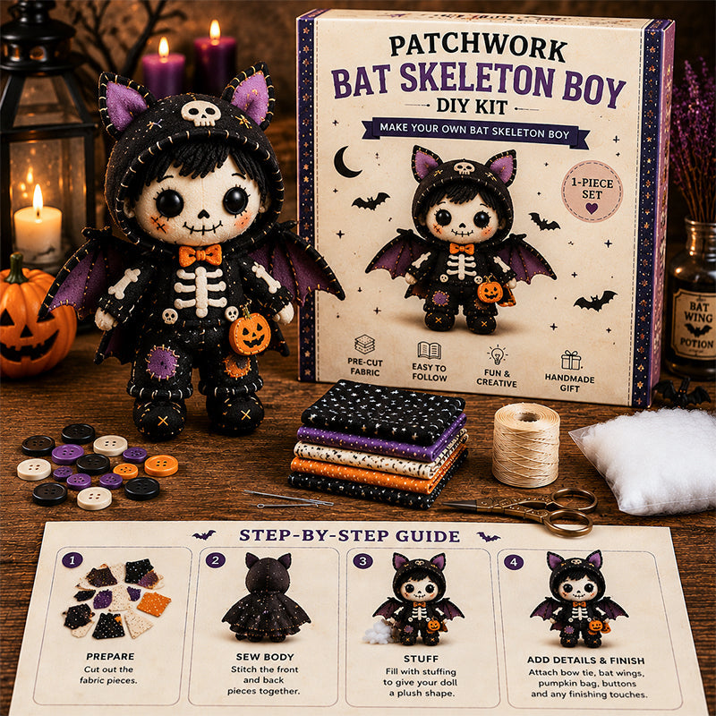 🔥HOT SALE 49% OFF🎃🧙‍♀️Patchwork Skeleton Witch Girl DIY Kit👻🦴