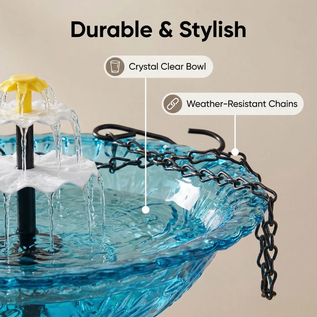 ✨2026 Spring special offer 50% off-🐦Solar Cascade Hanging Bird Bath Fountain🔥Buy 2 Free Shipping