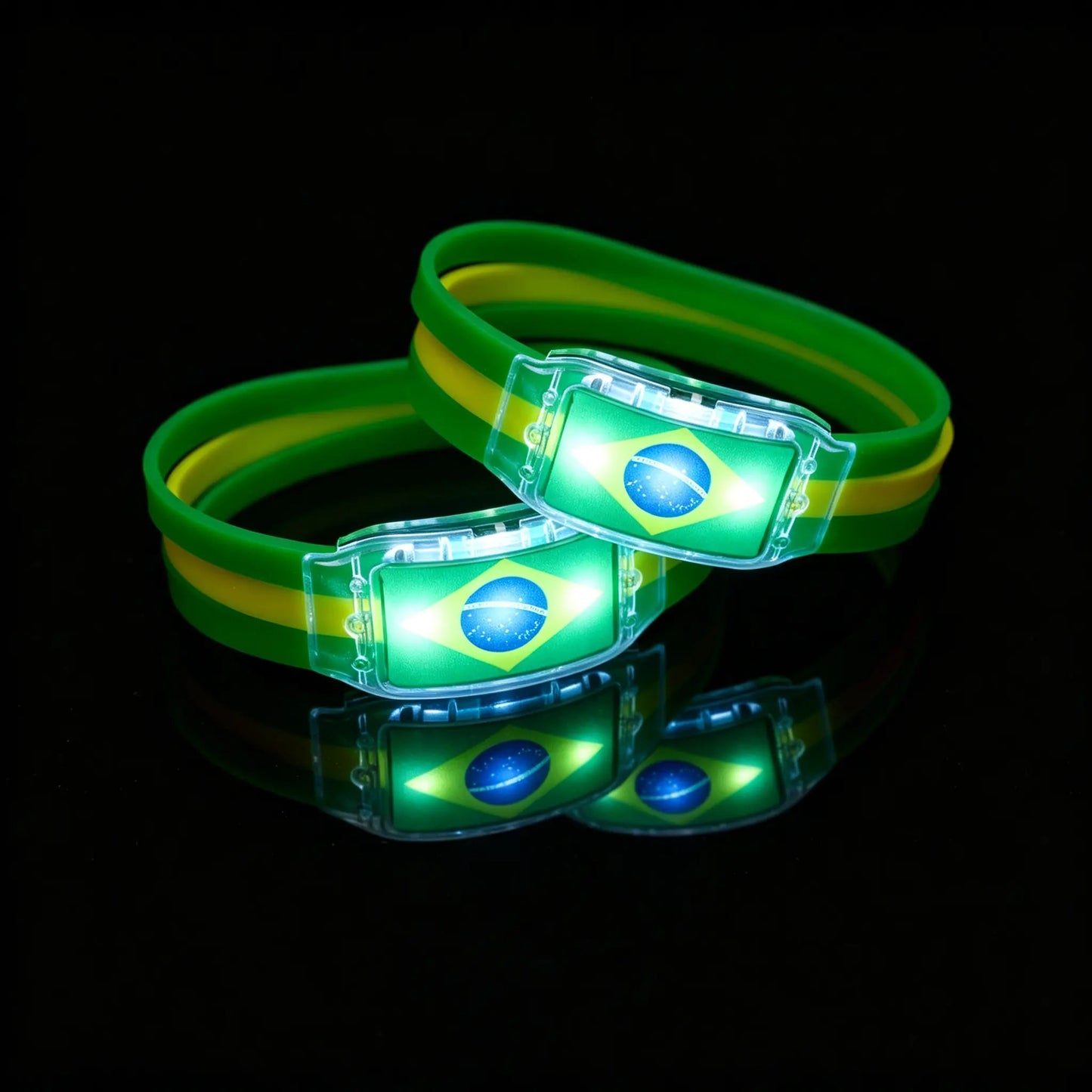 ⚽✨2PCS LED Light Up National Flag Wristbands