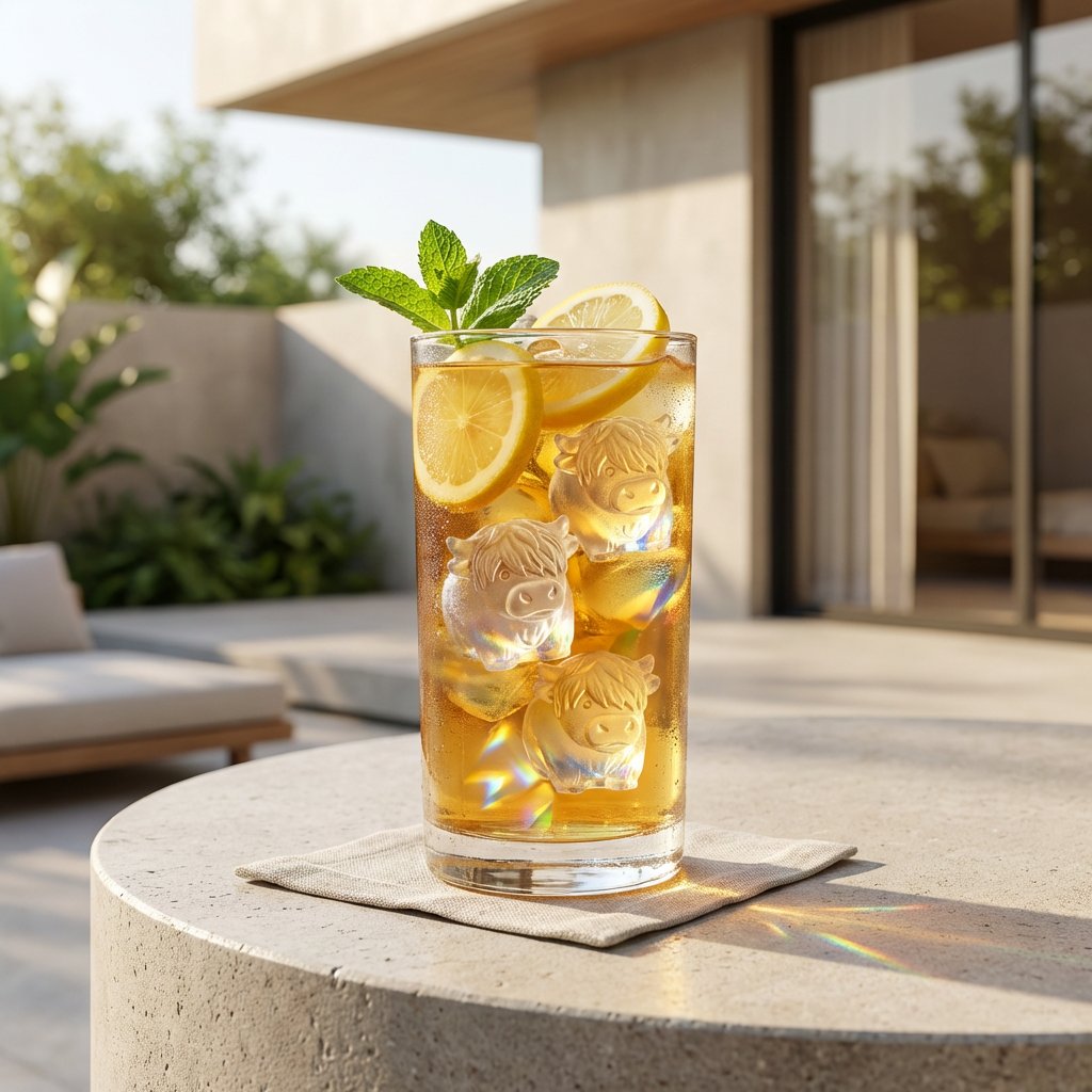 🐮🧊 Mini Highland Cow Ice Cube & Dessert Mold 🍪 Cute 3D Ice for Drinks, Parties & Gifts🎁