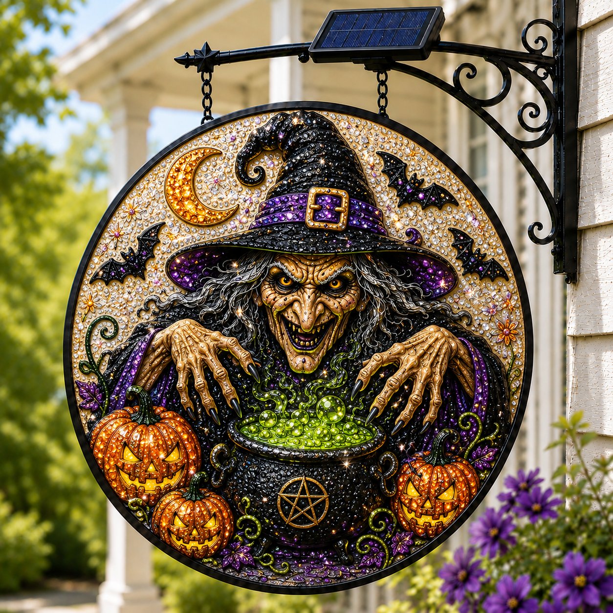 🎃 Solar Halloween LED Hanging Sign Light 👻