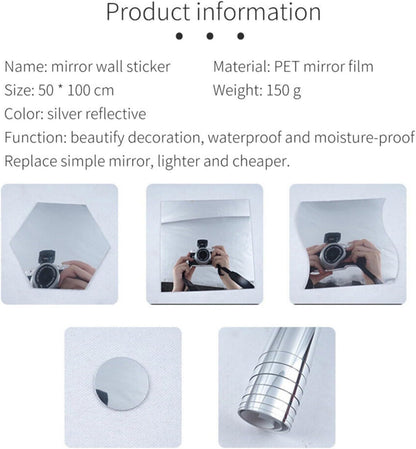 A mirror that won't break-Self Adhesive Mirrors Sheets🥰❤️