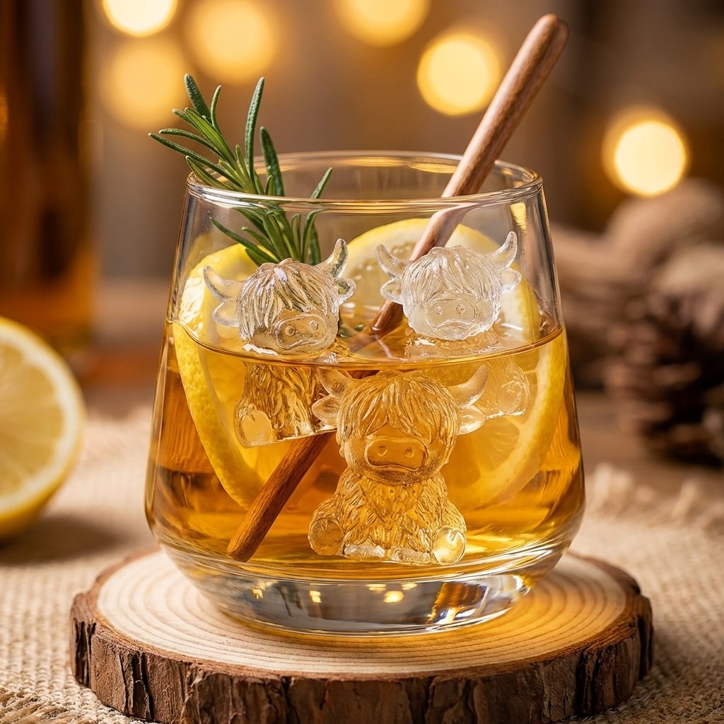 🐮🧊 Mini Highland Cow Ice Cube & Dessert Mold 🍪 Cute 3D Ice for Drinks, Parties & Gifts🎁