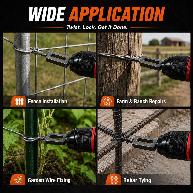 🧰Steel Wire Twisting Tool for Drill- Fast Tightening & Auto Trimming Wire Twist Attachment