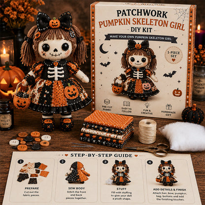 🔥HOT SALE 49% OFF🎃🧙‍♀️Patchwork Skeleton Witch Girl DIY Kit👻🦴