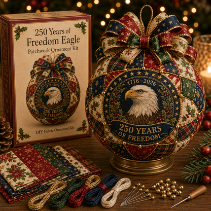 🇺🇸❤️Beginner-Friendly🎄 USA 250th Anniversary Christmas Patchwork Ornament DIY Kit