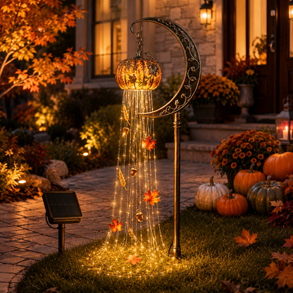 🎃 Harvest Moon Pumpkin Glow™ Solar Cascade Yard Light