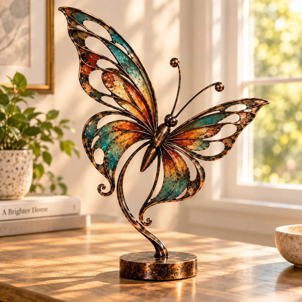 Flowing Metal Butterfly Sculpture