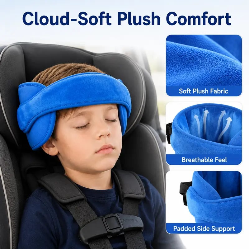 😴 Kids Car Seat Head Support Strap | Toddler Sleep Head Stabilizer for Car Travel