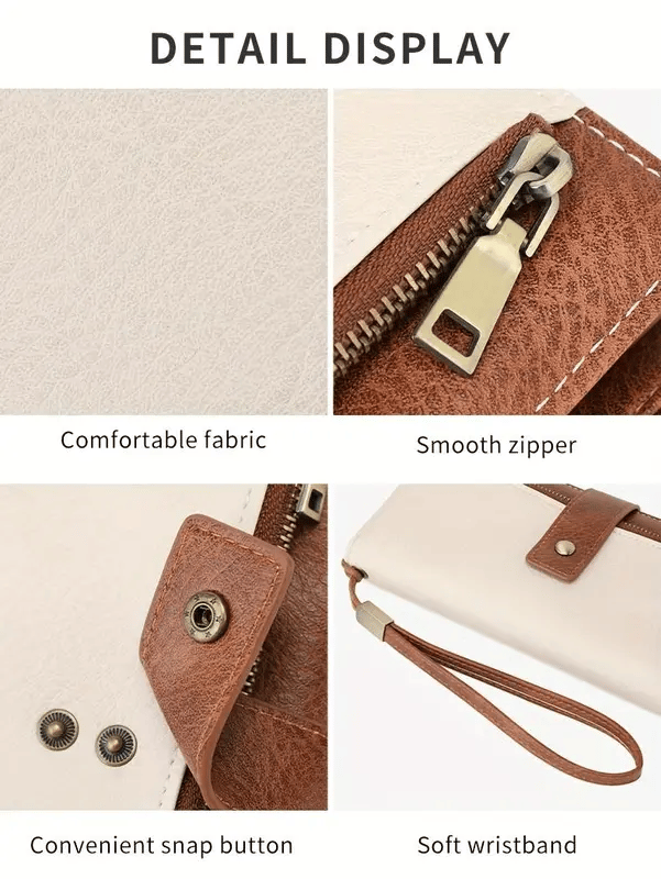🔥Last Day 49% OFF-Women's long wallet, stylish clutch, elegant solid color RFID blocking leather wallet