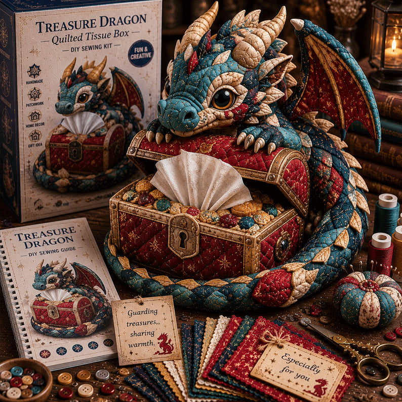 🔥Last Day 60% OFF🐉✨ Dragon Keepers Collection – Quilted DIY Tissue Box Sewing Kit