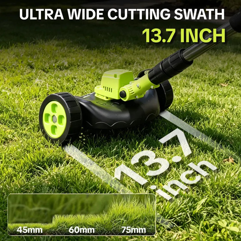 21V Cordless 3-in-1 Grass Trimmer & Mini Mower