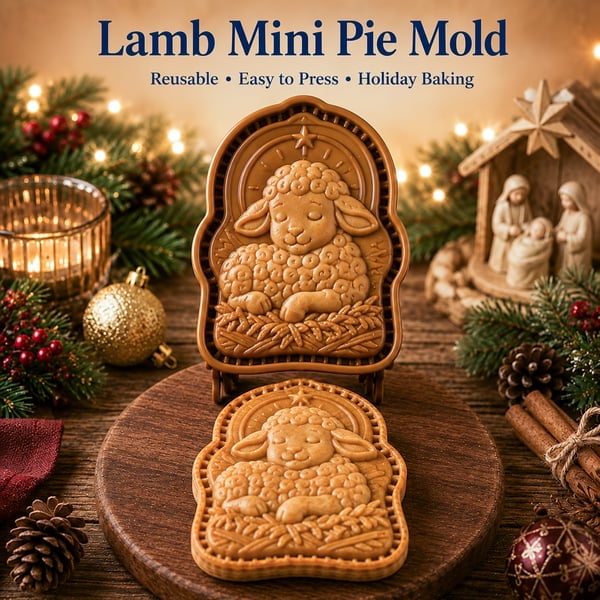 ✝️ Faith & Nativity Christmas Mini Pie Mold Collection | Reusable Embossed Molds for Shaping Detailed Praying Jesus, Nativity Stable and so on Pies🥧✨