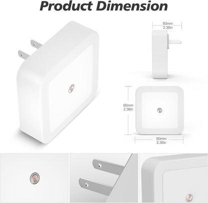 6pcs Night Light, Night Lights Plug into Wall , Nightlight Plug in Night Lights, Dusk to Dawn Night Lamp Led Night Light for Bedroom, Bathroom, Hallway Warm White