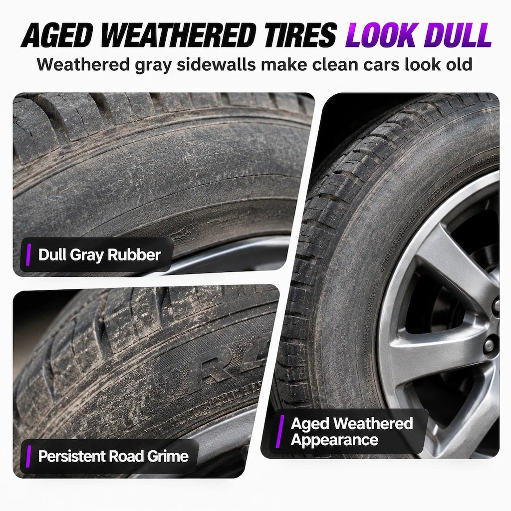 ✨🔥Car Tire Shine Gel  Restoration Paste and Rubber Parts Blackening Coating Wax