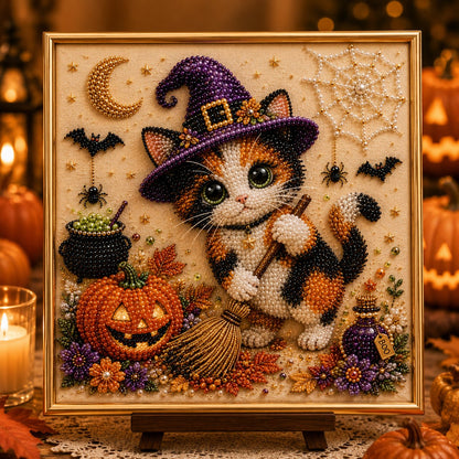 DIY Halloween Cat Pearl Bead Painting Kit 🐈‍⬛🎃