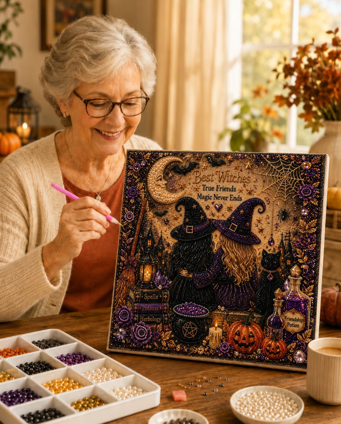 👻 Cute Ghosts Pumpkins 3D Pearl Mosaic Art Kit Halloween Decor (No Mess, Beginner), Age 8+(📦Buy 2 Free Shipping)