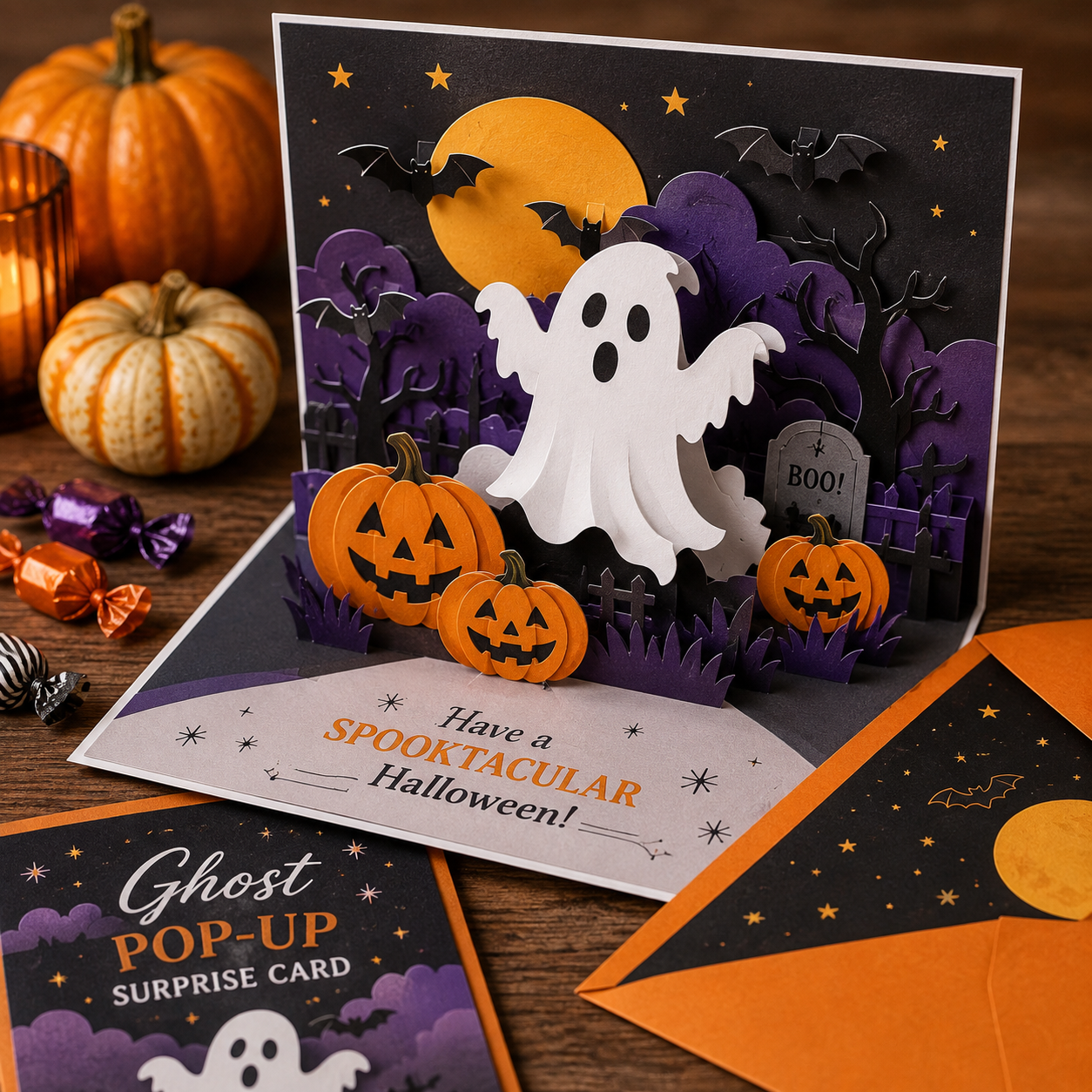 👻 Halloween 3D Pop-Up Greeting Card – A Spooky Surprise for Someone Special 🎃