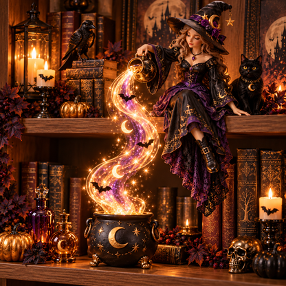 ✨Last Day 49% OFF✨ Halloween Magic Cascade Shelf Light Collection™ – Enchanted Bookcase Decor