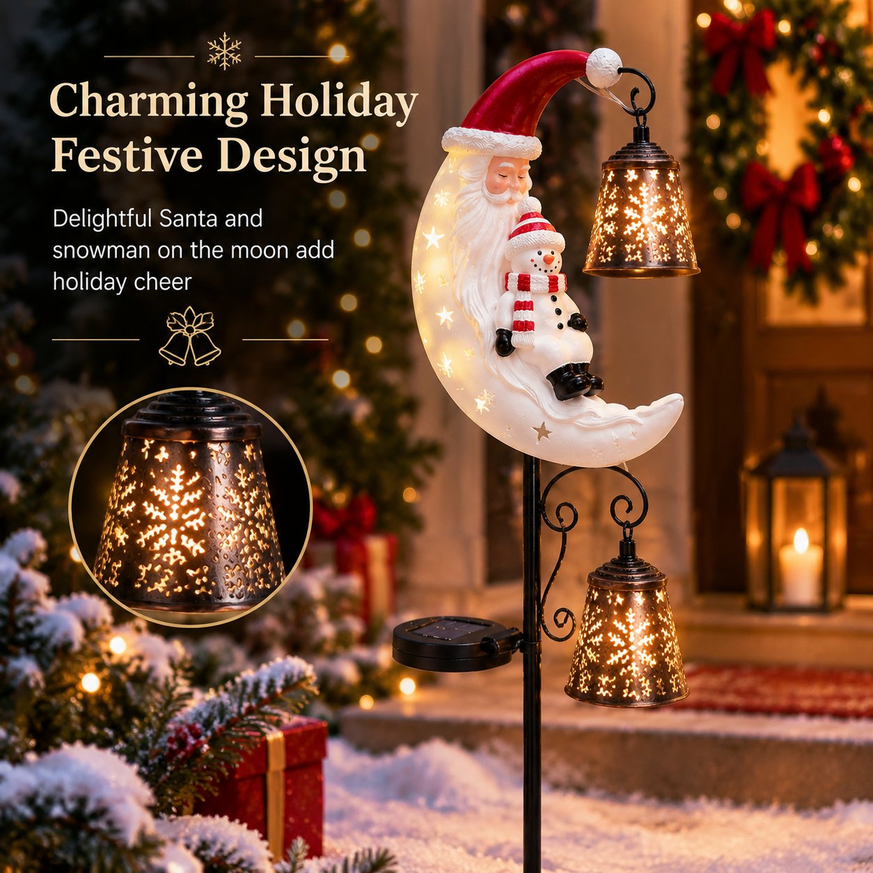 🔥Last Day 49% OFF🔔 Christmas Moon Solar Stake Light