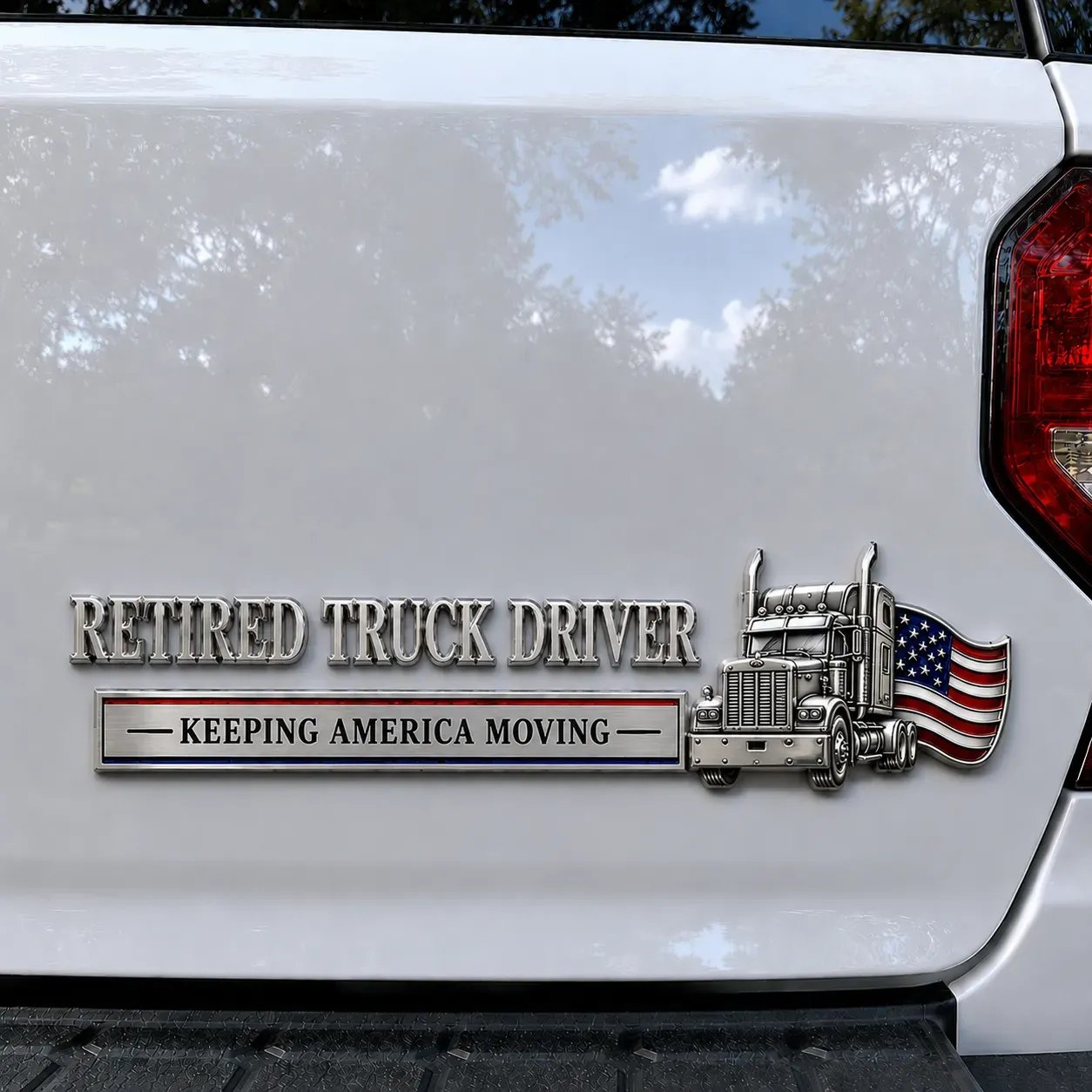 🔥Independence Day 50% OFF- 🚚 Retired Truck Driver Car Emblem Badge