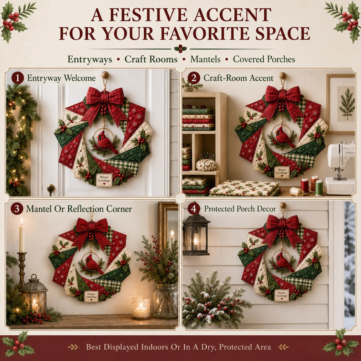 🔥LAST DAY 50% OFF - 🎄Christmas Fabric Wreath DIY Kit – A Keepsake You’ll Hang with Pride Year After Year💫