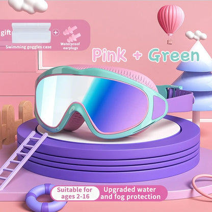 🍹 Grote Uitverkoop 50% KORTING☀️ HD Kinderzwembril met Groot Frame, Waterdicht en Anti-Fog