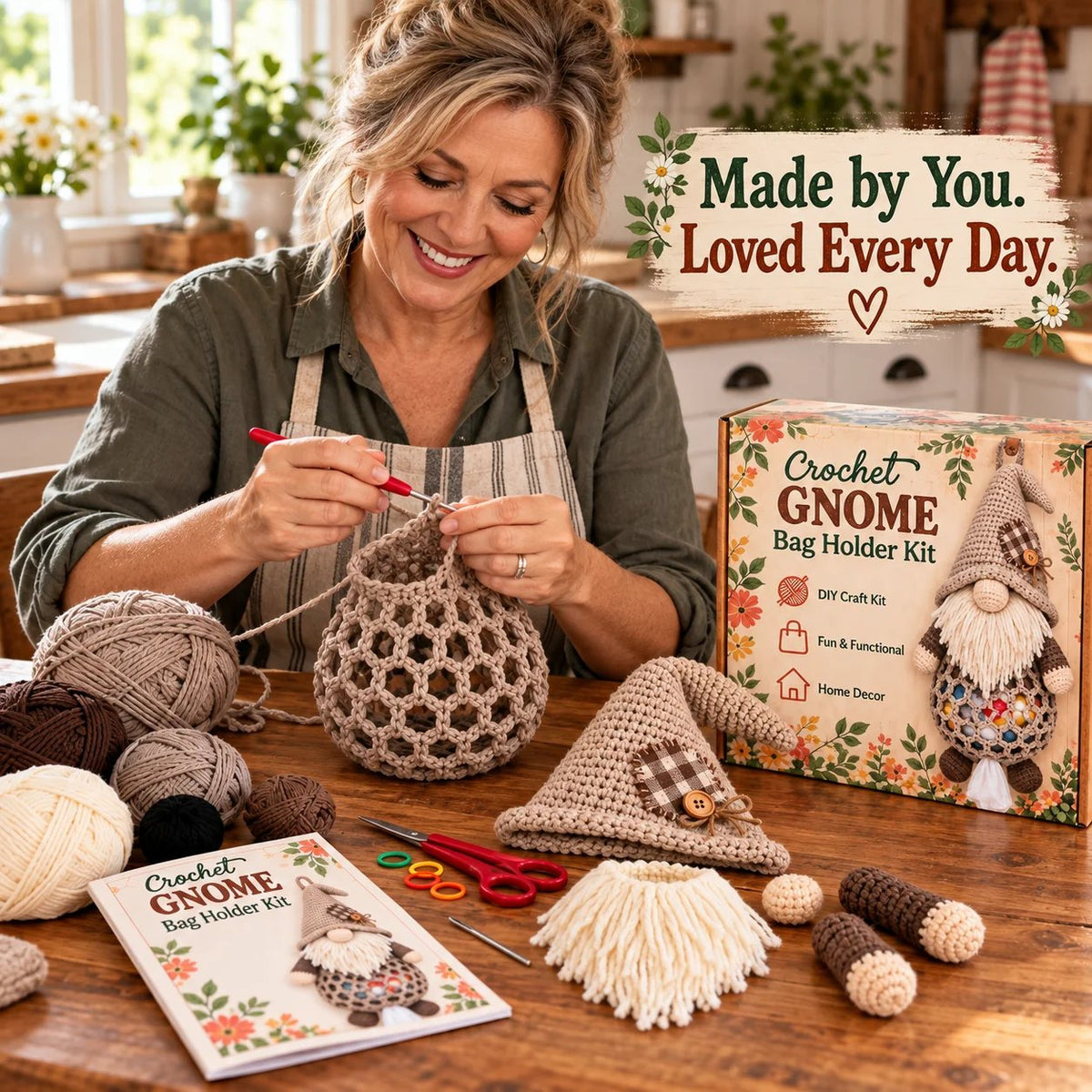 🧶 Gnome Kitchen Keepers | Crochet Bag Holder Collection 🌿