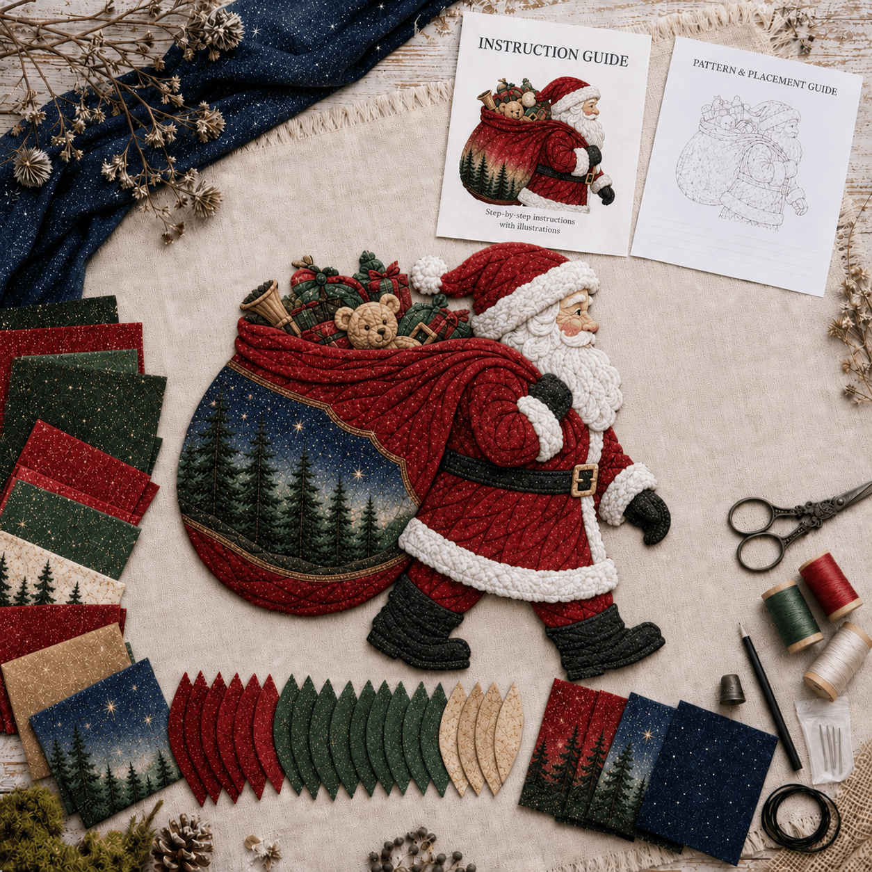 🧵 Christmas Fabric Art Door Hanging Craft Kit - Limited Time 50% OFF