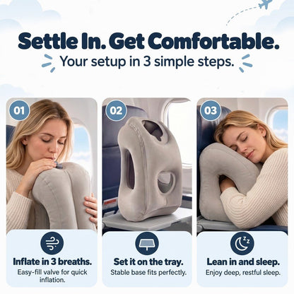 ✈️ Inflatable Travel Pillow – Full Upper Body Support for Comfortable Rest