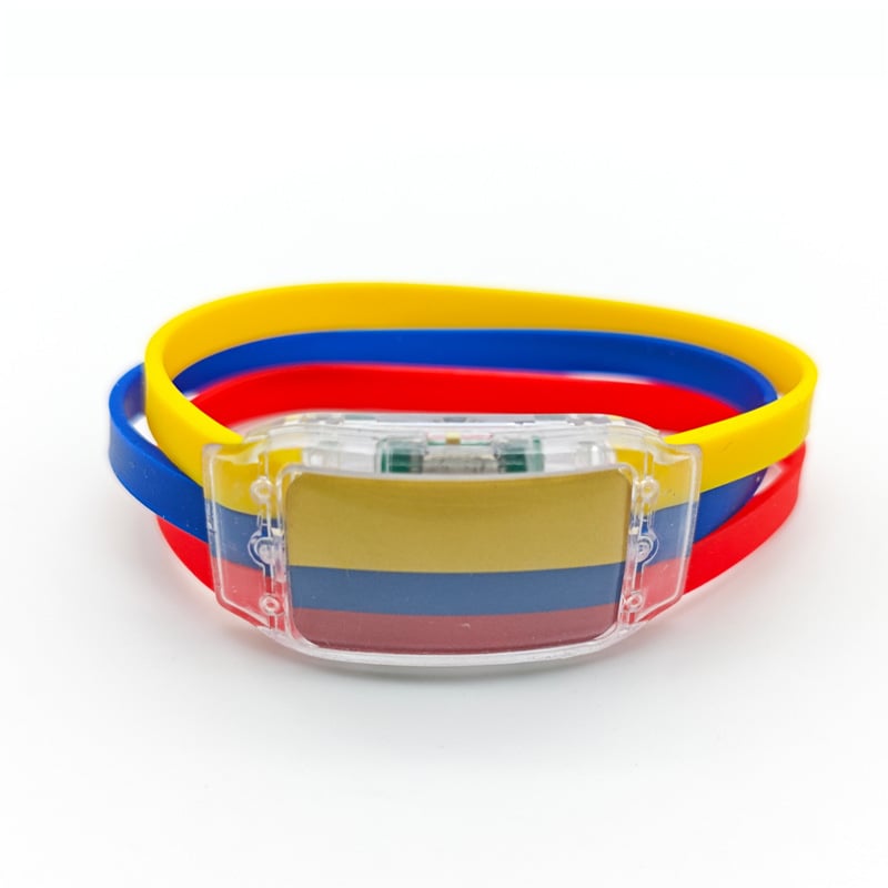 ⚽✨2PCS LED Light Up National Flag Wristbands