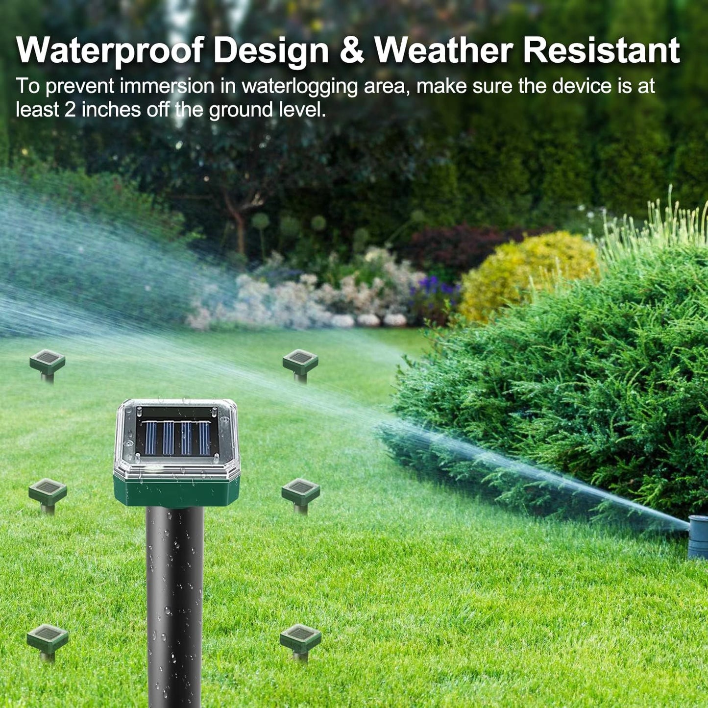 Upgraded 7000ft🔥Solar Power Ultrasonic Gopher Mice Mole Pest Snake Repellent