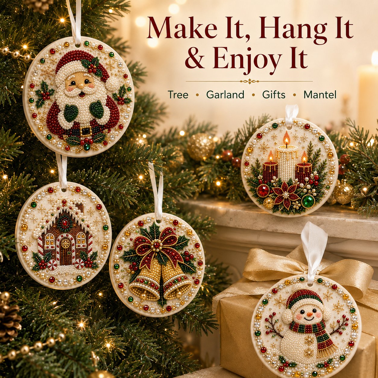 ✨ DIY-Weihnachtsschmuckkollektion aus Perlen und Edelsteinen