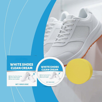 White Shoe Cleaner Cream  |   Multipurpose No-Wash Solid Comes with Sponge