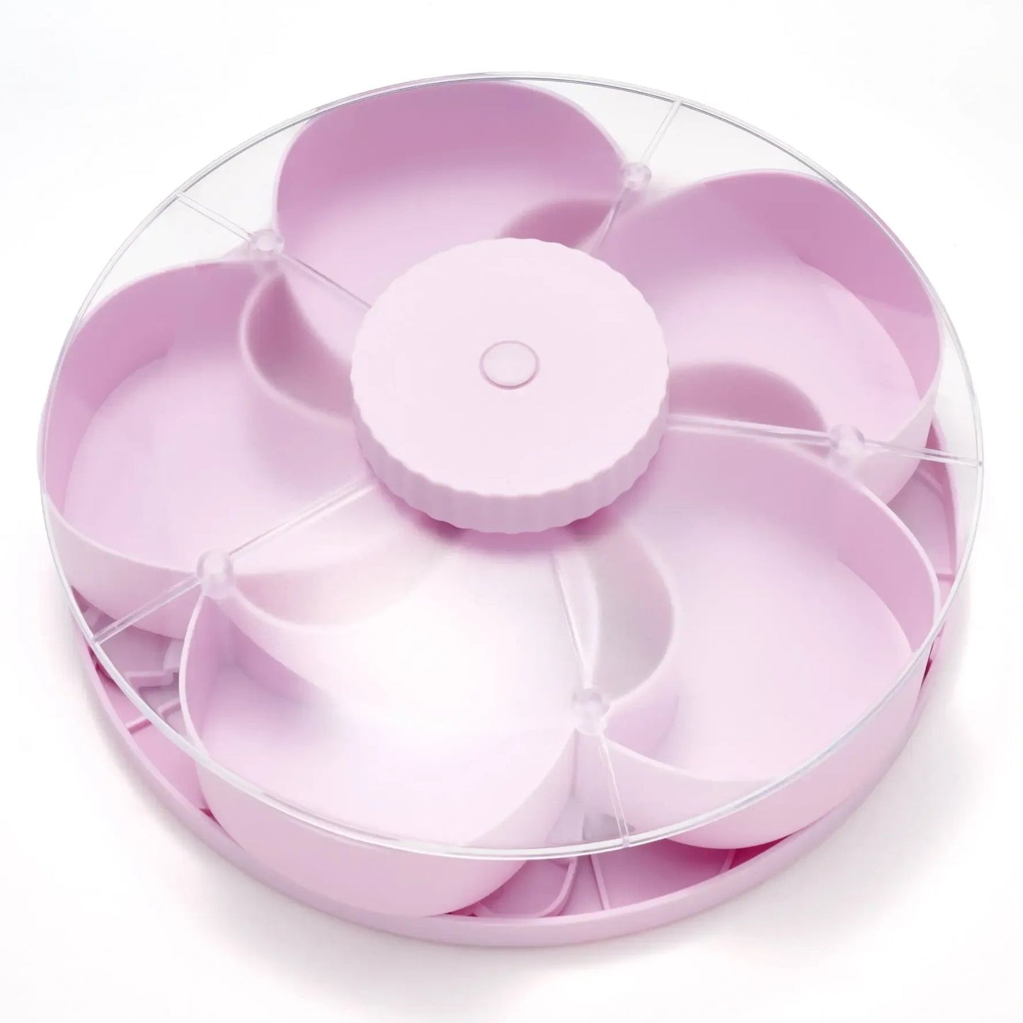 Hot Sale🍿✨ Divided Spin & Snack Serving Tray – 5-Compartment Rotating Party Platter