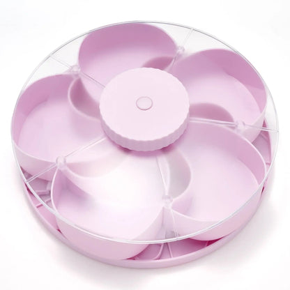 Hot Sale🍿✨ Divided Spin & Snack Serving Tray – 5-Compartment Rotating Party Platter