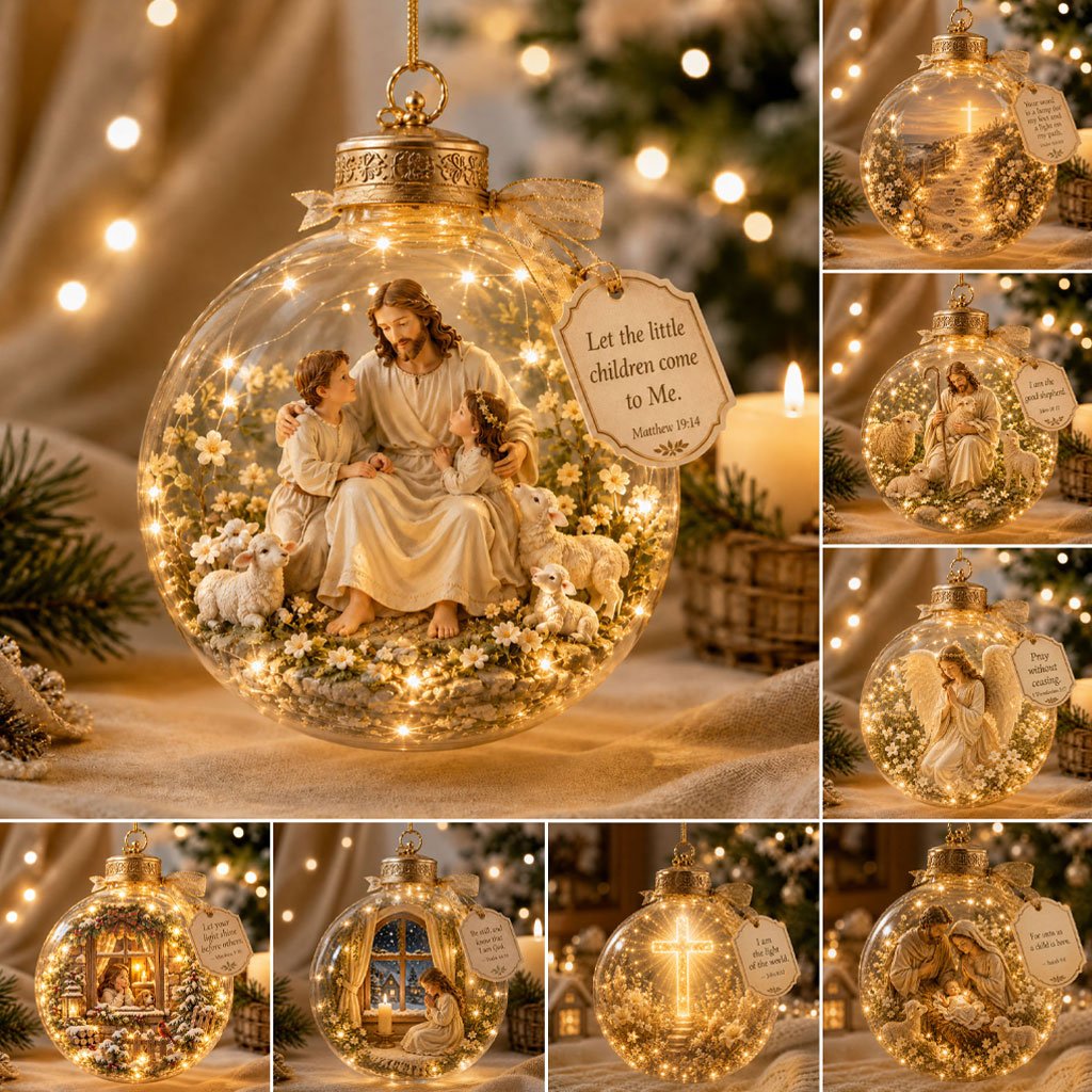 Illuminated Christian Scripture Keepsake Ornaments